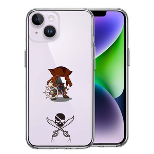 iPhone14Plus ケース クリア 海賊 帆船 スカル スマホケース 側面ソフト 背面ハード ハイブリッド