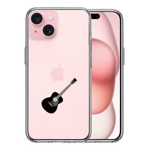 iPhone15Plus ケース クリア フォークギター スマホケース 側面ソフト 背面ハード ハイブリッド