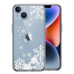 iPhone14 ケース クリア 雪の結晶 スマホケース 側面ソフト 背面ハード ハイブリッド