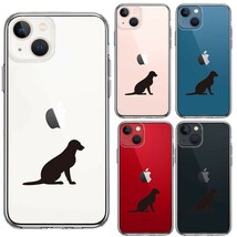 iPhone13mini ケース クリア 犬 シルエット ラブラドールレトリバー２ スマホケース 側面ソフト 背面ハード ハイブリッド_画像2