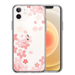 iPhone12mini ケース クリア 桜 スマホケース 側面ソフト 背面ハード ハイブリッド