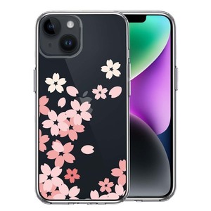 iPhone14Plus ケース クリア 桜 スマホケース 側面ソフト 背面ハード ハイブリッド