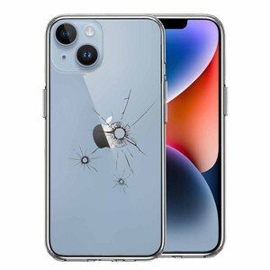 iPhone14Plus ケース クリア 銃の弾痕 2 スマホケース 側面ソフト 背面ハード ハイブリッド