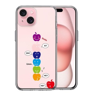 iPhone15Plus ケース クリア APPLE FACE スマホケース 側面ソフト 背面ハード ハイブリッド