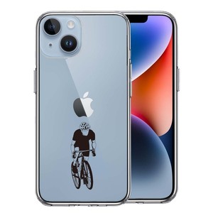 iPhone14Plus ケース クリア スポーツサイクリング　男子1 スマホケース 側面ソフト 背面ハード ハイブリッド