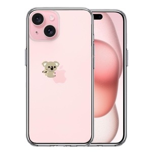 iPhone15Plus ケース クリア コアラ 親子 おんぶ スマホケース 側面ソフト 背面ハード ハイブリッド