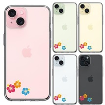 iPhone15Plus ケース クリア ちっちゃい ハイビスカス スマホケース 側面ソフト 背面ハード ハイブリッド_画像2