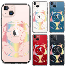 iPhone13mini ケース クリア サッカーボール カラー スマホケース 側面ソフト 背面ハード ハイブリッド_画像2