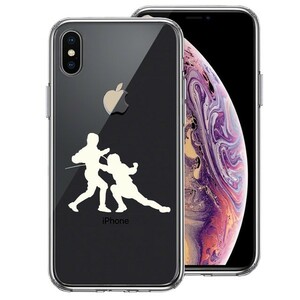 iPhoneX ケース iPhoneXS ケース クリア フェンシング ホワイト スマホケース ハイブリッド