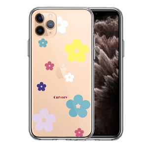 iPhone11pro ケース クリア 花柄 フローラル スマホケース 側面ソフト 背面ハード ハイブリッド