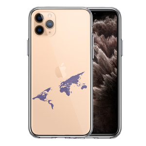 iPhone11pro ケース クリア 世界地図 スマホケース 側面ソフト 背面ハード ハイブリッド