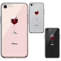 iPhone8 ケース クリア ワイングラス 赤ワイン スマホケース 側面ソフト 背面ハード ハイブリッド_画像2