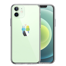 iPhone12 ケース クリア インコ カップル LOVE ラブ スマホケース 側面ソフト 背面ハード ハイブリッド_画像1