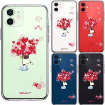 iPhone12mini ケース クリア ペンギン ハート いっぱい スマホケース 側面ソフト 背面ハード ハイブリッド_画像2