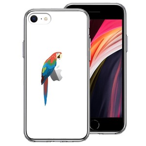 iPhoneSE ケース 第3世代 第2世代 クリア クリアケース アカコンゴウ インコ スマホケース 側面ソフト 背面ハード ハイブリッド