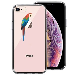 iPhone8 ケース クリア クリアケース アカコンゴウ インコ スマホケース 側面ソフト 背面ハード ハイブリッド