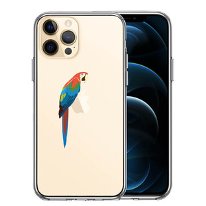 iPhone12Pro ケース クリア ケース アカコンゴウ インコ スマホケース 側面ソフト 背面ハード ハイブリッド