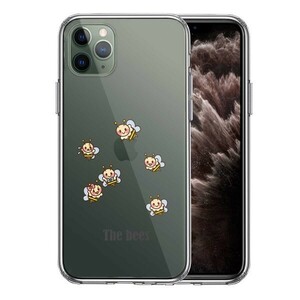 iPhone11pro ケース クリア The Bees ミツバチ 蜂 可愛い スマホケース 側面ソフト 背面ハード ハイブリッド