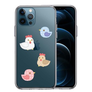 iPhone12Pro ケース クリア とり 鳥 ひよこ 雛 アップリケ風 スマホケース 側面ソフト 背面ハード ハイブリッド