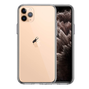 iPhone11pro ケース クリア クワガタムシ 昆虫 スマホケース 側面ソフト 背面ハード ハイブリッド