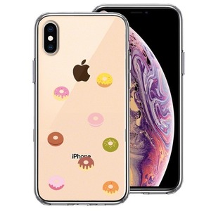 iPhoneX ケース iPhoneXS ケース クリア ドーナッツ ドーナツ スマホケース 側面ソフト 背面ハード ハイブリッド