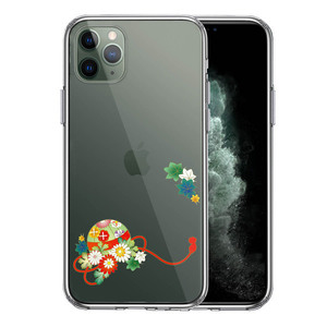 iPhone11pro ケース クリア 和柄 花車 スマホケース 側面ソフト 背面ハード ハイブリッド