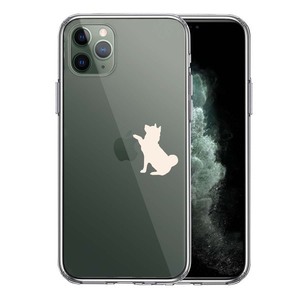 iPhone11pro ケース クリア わんこ お手 ホワイト スマホケース 側面ソフト 背面ハード ハイブリッド