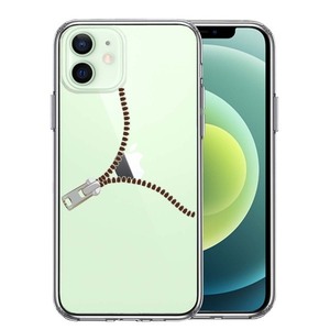 iPhone12mini ケース クリア ジッパー スマホケース 側面ソフト 背面ハード ハイブリッド