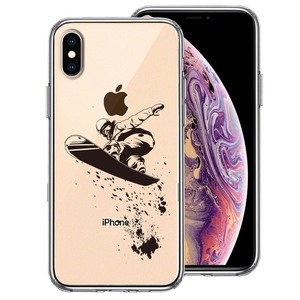 iPhoneX ケース iPhoneXS ケース クリア スノーボード　女子2 スマホケース 側面ソフト 背面ハード ハイブリッド