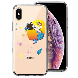 iPhoneX ケース　ｉPhoneXS ケース クリア Young mermaid 3 人魚姫 マーメイド スマホケース 側面ソフト 背面ハード