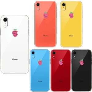 iPhoneXR ケース クリア ソフト イチゴ 苺 スマホケース ワイヤレス充電対応 ソフトスマホケース