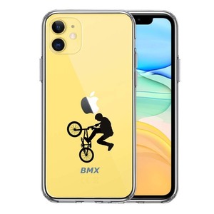 iPhone11 ケース クリア BMX バイシクルモトクロス スマホケース 側面ソフト 背面ハード ハイブリッド