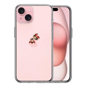 iPhone15Plus ケース クリア てんとう虫 カップル スマホケース 側面ソフト 背面ハード ハイブリッド