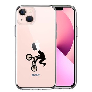 iPhone13 ケース クリア BMX バイシクルモトクロス スマホケース 側面ソフト 背面ハード ハイブリッド