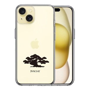 iPhone15Plus ケース クリア 盆栽 BONSAI スマホケース 側面ソフト 背面ハード ハイブリッド