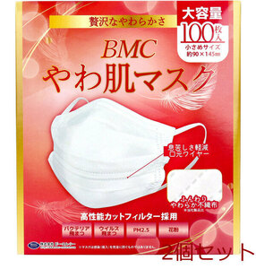 マスク BMC やわ肌マスク 1日使いきりタイプ 小さめサイズ 大容量 100枚入 2個セット