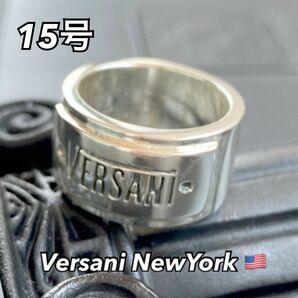 NYベルサーニ 指輪【15号】Silver 925 ロゴ入りシルバーリング VERSANI ネームプレート ニューヨークSOHO発