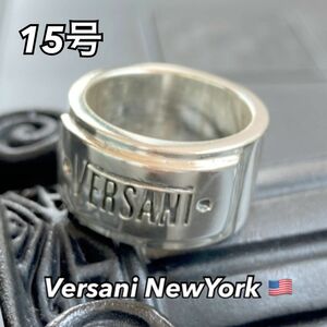 NYベルサーニ 指輪【15号】Silver 925 ロゴ入りシルバーリング VERSANI ネームプレート ニューヨークSOHO発