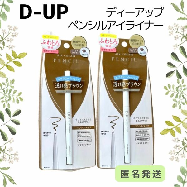 【新品】D-UP ディーアップ　ペンシルアイライナー　ソイラテブラウン　2本セット（ブラウン・ベージュ系）