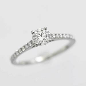 Devias de Beers Pt950 Platinum Diamond 0,35CT F VS1 Solitaire Ring № 8 Ladies 3379