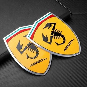 【送料無料】 ■フィアット アバルト ABARTH メタル エンブレム 2個セット ■ メタル ステッカー / バッジ フェラーリテイスト