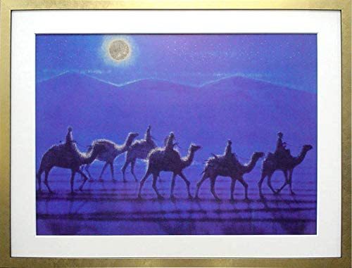 New Ikuo Hirayama Dunhuang Moonlight Contemporary Art Framed Wall Hanging Painting Interior Picture 68.5x53.5cm Art Poster Offset, artwork, painting, others