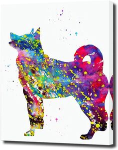 Art hand Auction 犬の絵 絵画 アートパネル 壁掛け 木枠 キャンバス キャンバス画 絵 アートポスター インテリア 現代アート 新品, 美術品, 絵画, その他