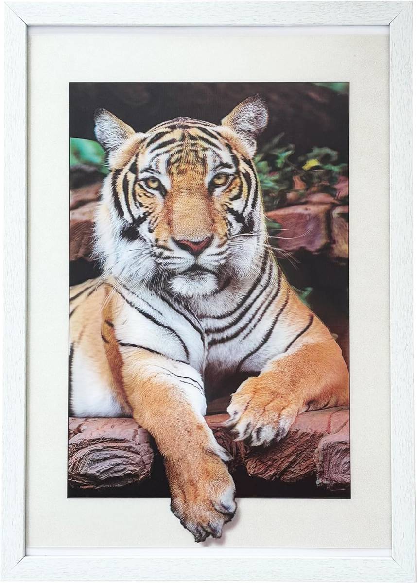 3D Painting 3D Painting Tiger Painting Tiger Painting Hologram Good Luck Framed Wall Hanging Interior Modern Art New Feng Shui Lucky Charm Art Poster, artwork, painting, others