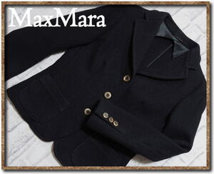 ☆MaxMara WEEKEND LINE　マックスマーラ　ステッチ入りウールジャケット　黒☆やや難