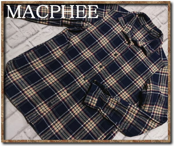 ☆MACPHEE　マカフィー　チェックネルシャツ　紺☆