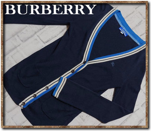 ☆BURBERRY BLUE LABEL　バーバリーブルーレーベル　刺繍入りカットカーディガン　濃紺☆