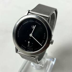 Calvin Klein カルバンクライン CK クォーツ 腕時計 ウォッチ 2針 スイスメイド K3311 ブラック シルバー メンズ 不動 動作未確認