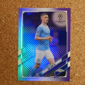 Topps chrome phil foden トップスクローム フィル・フォーデン マンチェスター・シティ イングランド purple carbon fiber soccer