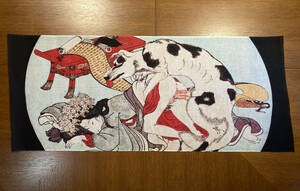 歌川国貞　手ぬぐい 浮世絵 恋のやつふじ 春画　サイズは約83cm 35cm